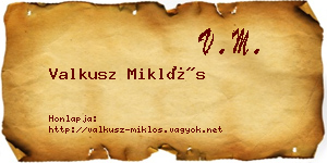 Valkusz Miklós névjegykártya